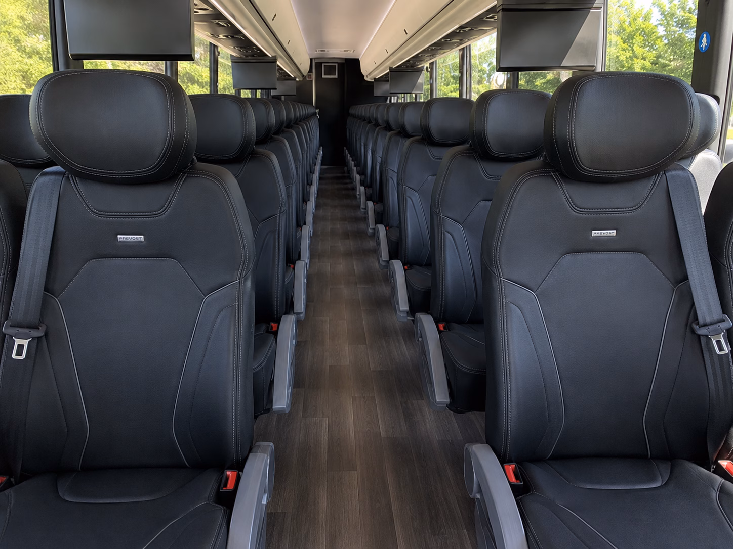 56 passenger charter bus inside