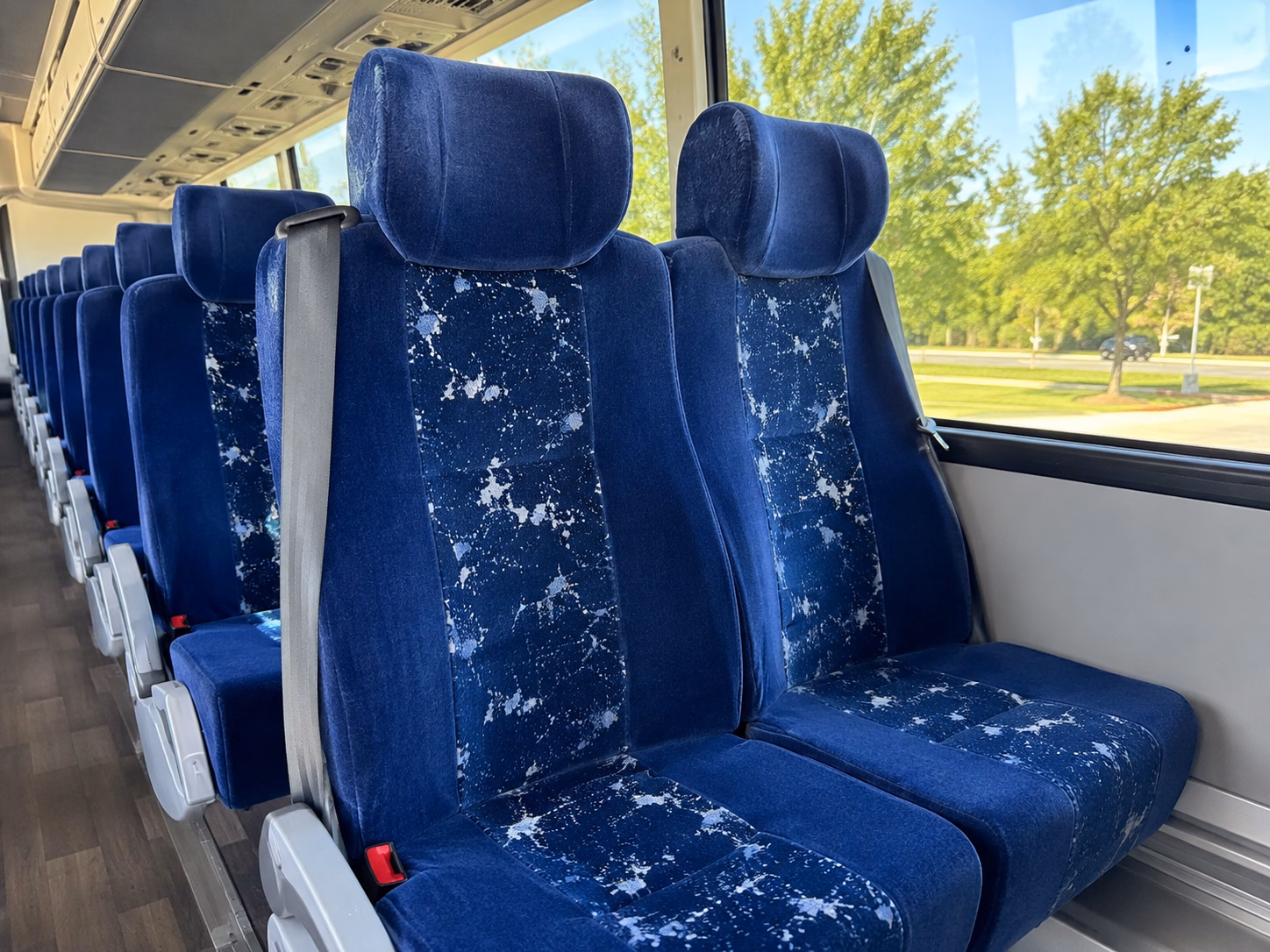 erie charter bus interior