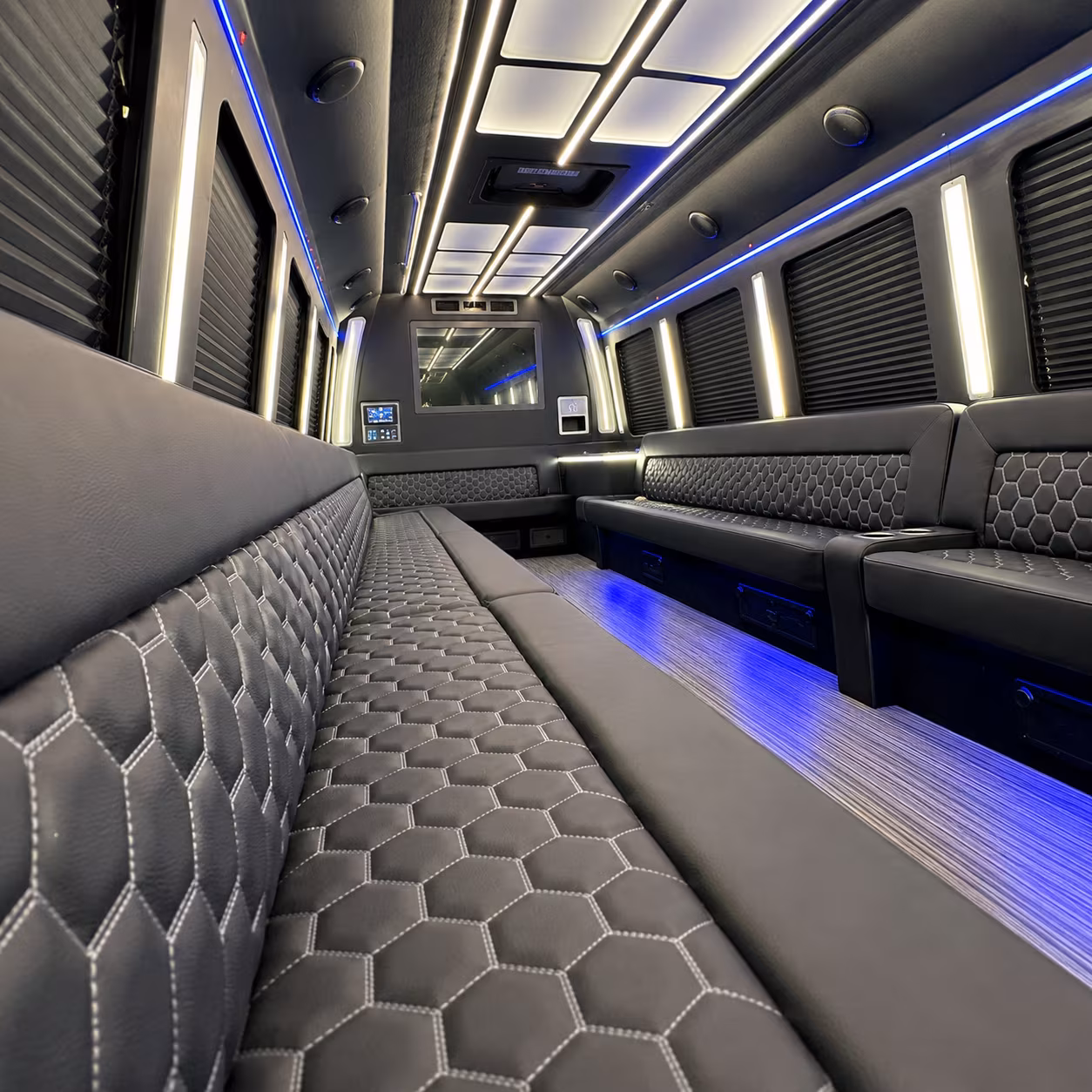 erie party bus rental interior