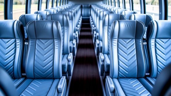 56 passenger charter bus interior view